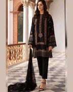 BAREEZE LAWN LUXURY UNSTICH EMB 3PC - City Cloth House