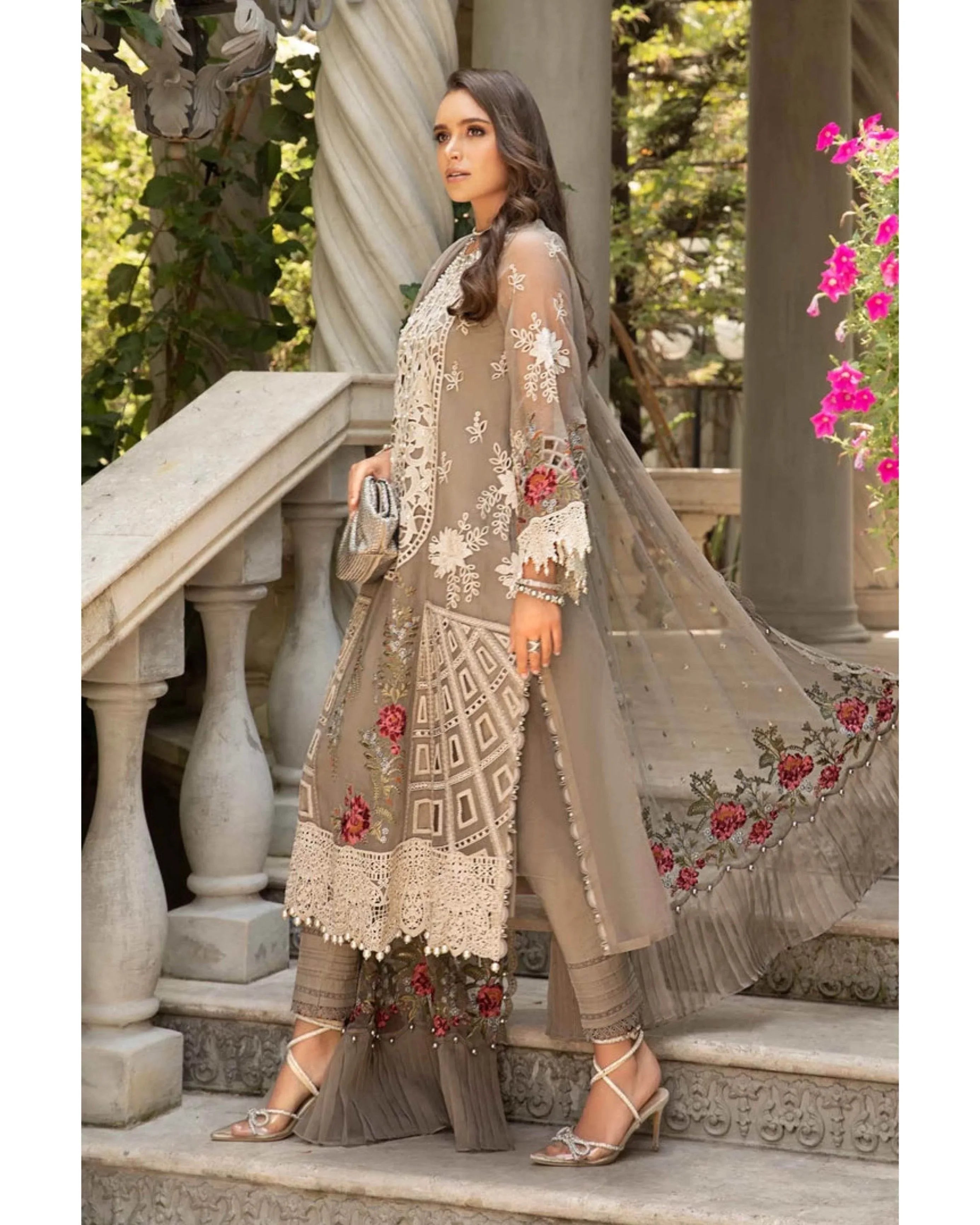MARIA.B LUXURY UNSTITCHED EMB 3PC EID LAWN 24-01 - City Cloth House