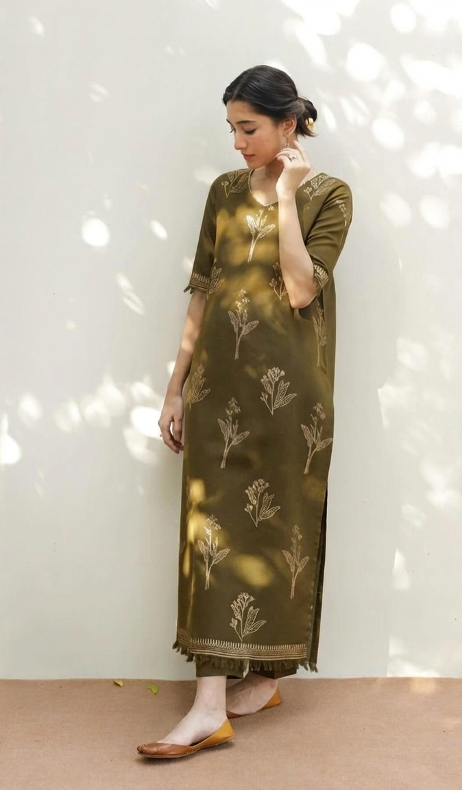 Zaytuna | Emb Unstitched Dhanak 3pc