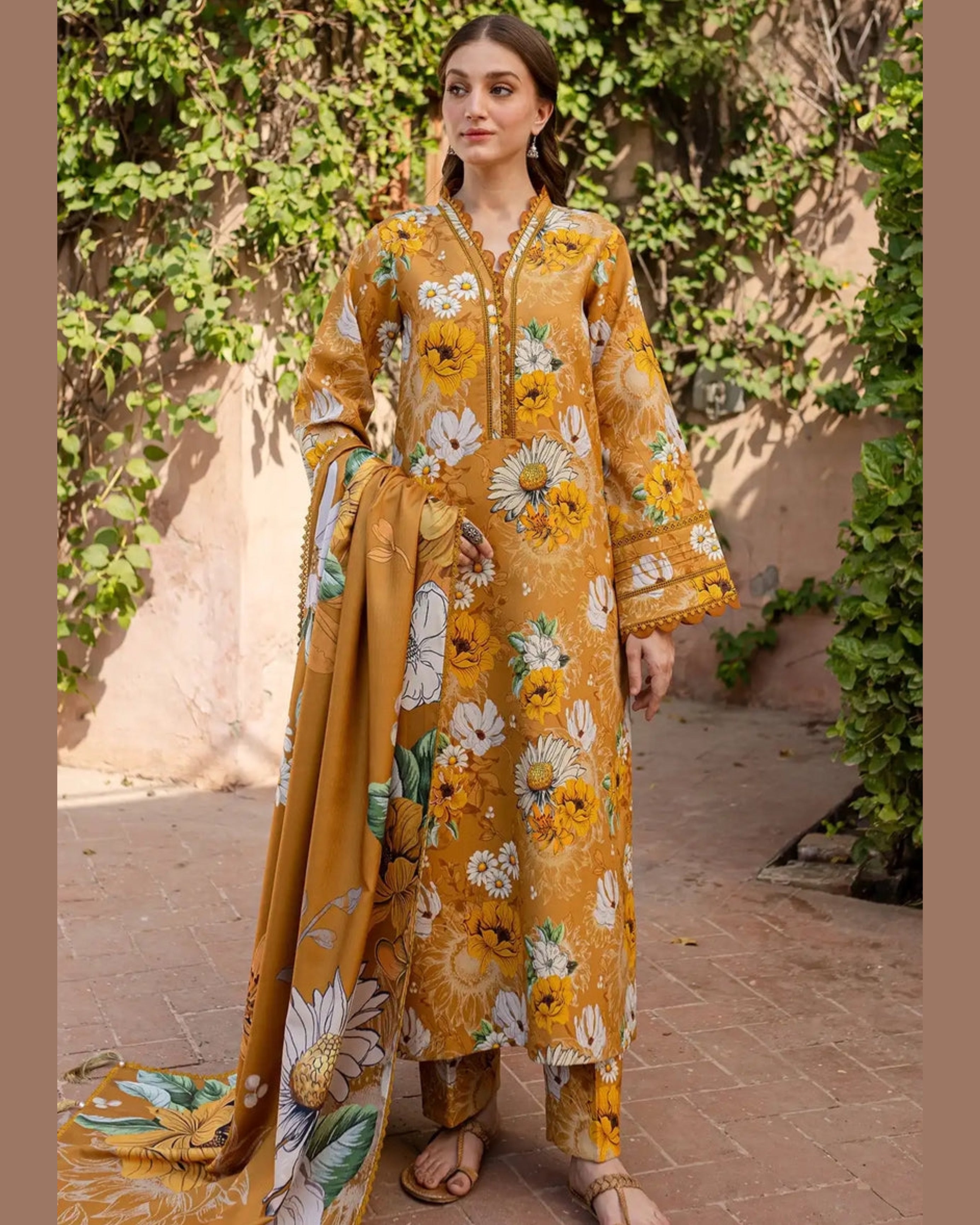 BAROQUE LAWN PRINTED UNSTICH 3PC