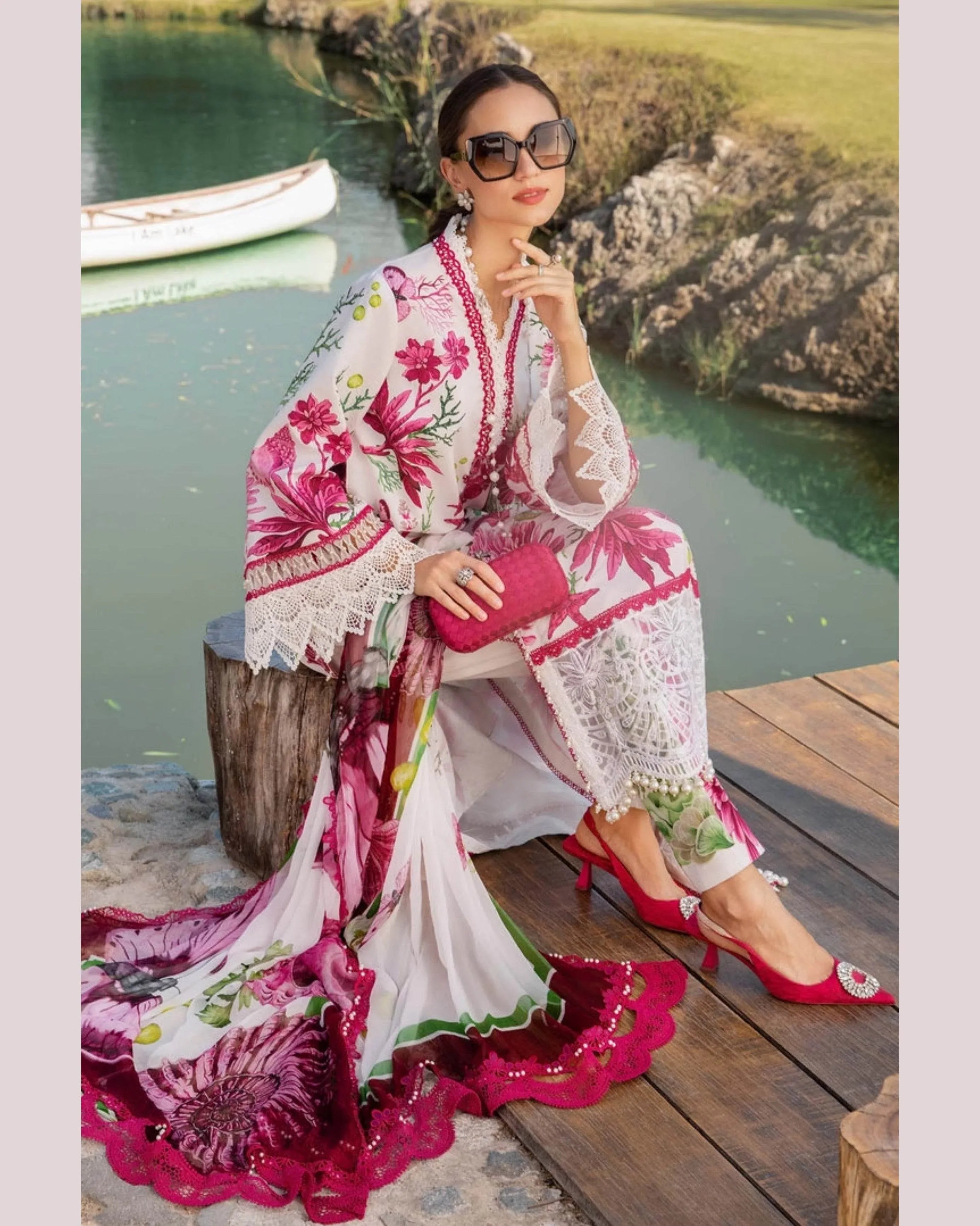 MARIA.B LAWN LUXURY UNSTICH PRINTED 3PC - City Cloth House