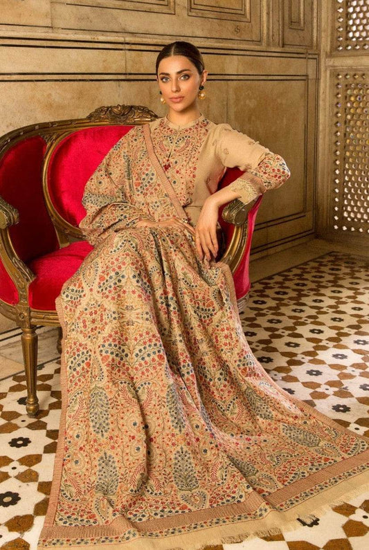 BAREEZE DHANAK UNSTITCHED EMB 3PC - City Cloth House
