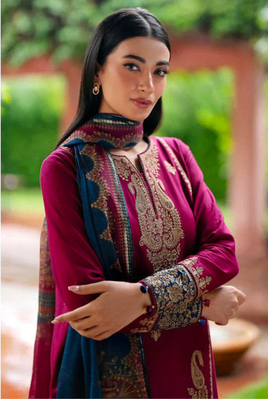 JAZMIN LAWN PREMIUM UNSTITCHED EMB 3PC - City Cloth House