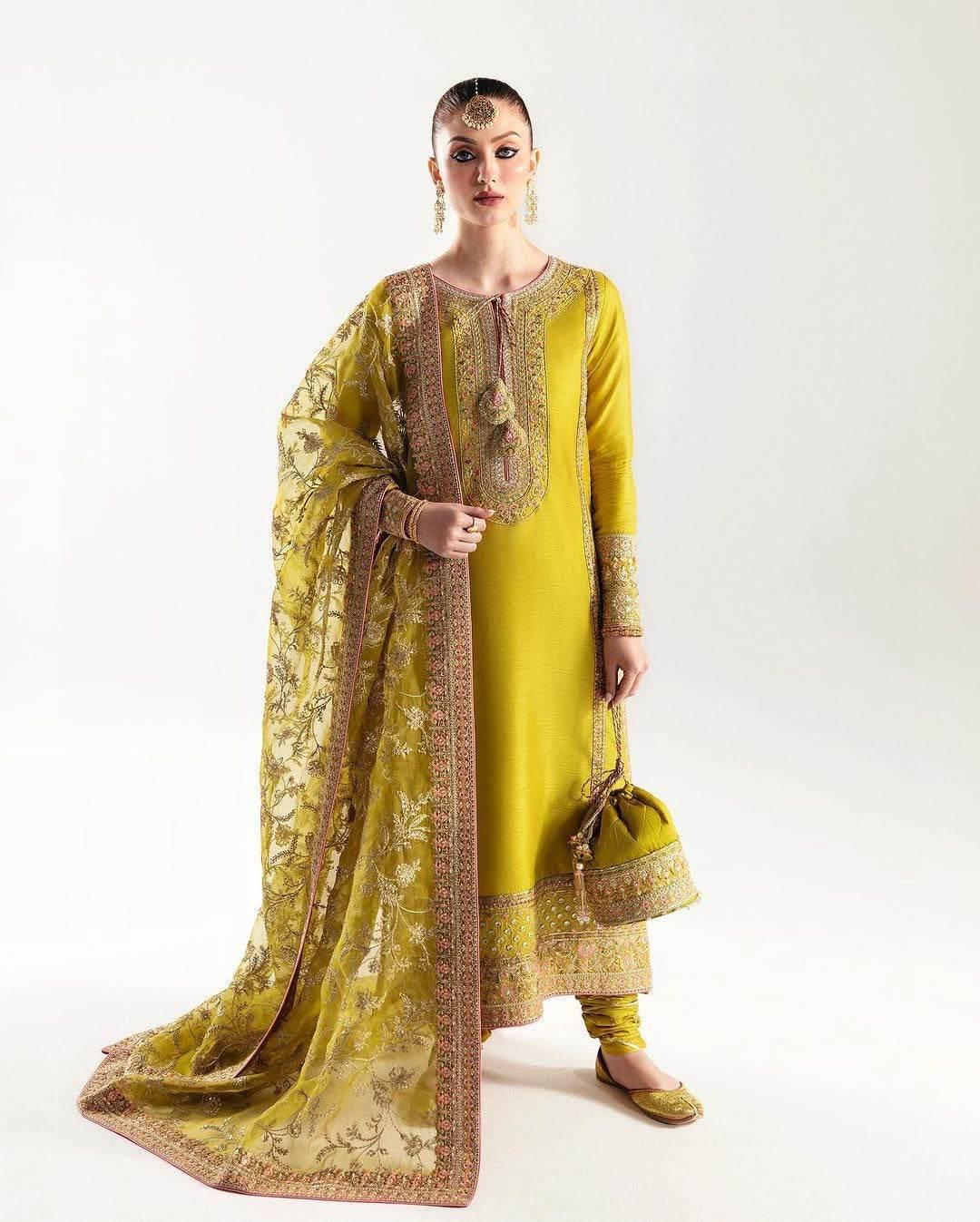 KANWAL MALIK RAW SILK UNSTITCHED EMB SUIT - City Cloth House