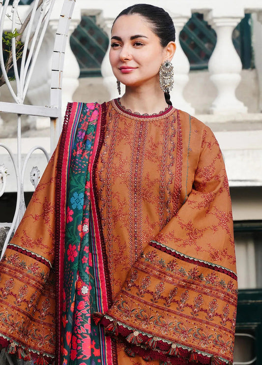 HUSSAIN REHAR DHANAK UNSTITCHED EMB 3PC