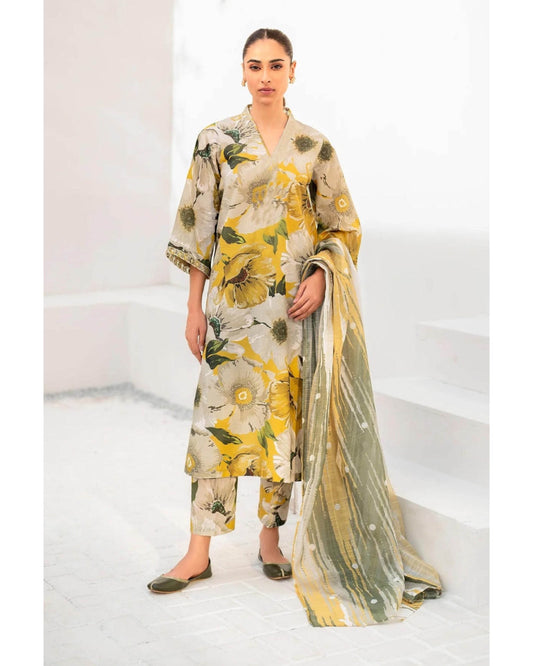 CHARIZMA LAWN PRINTED UNSTICH 3PC - City Cloth House