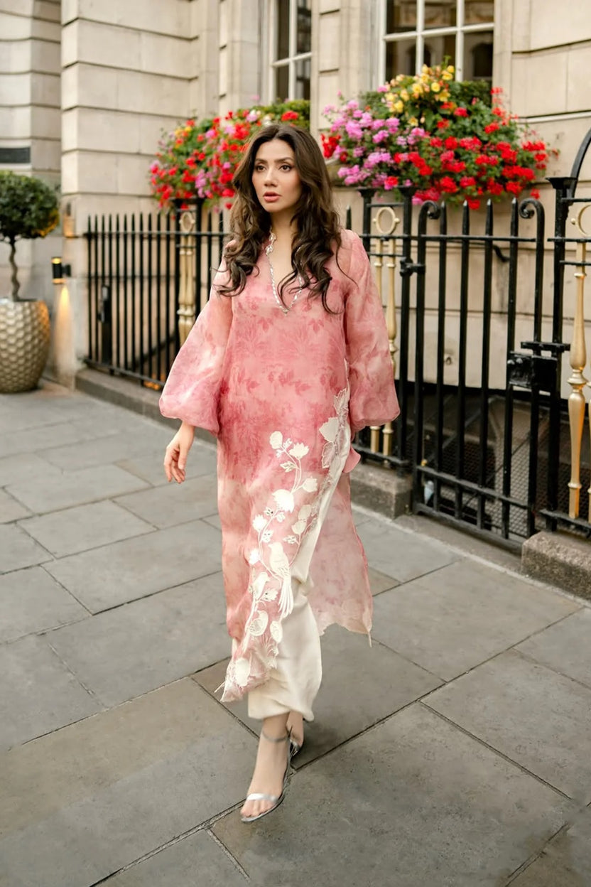 Ivory | Emb Unstitched Shamoz silk 3pc