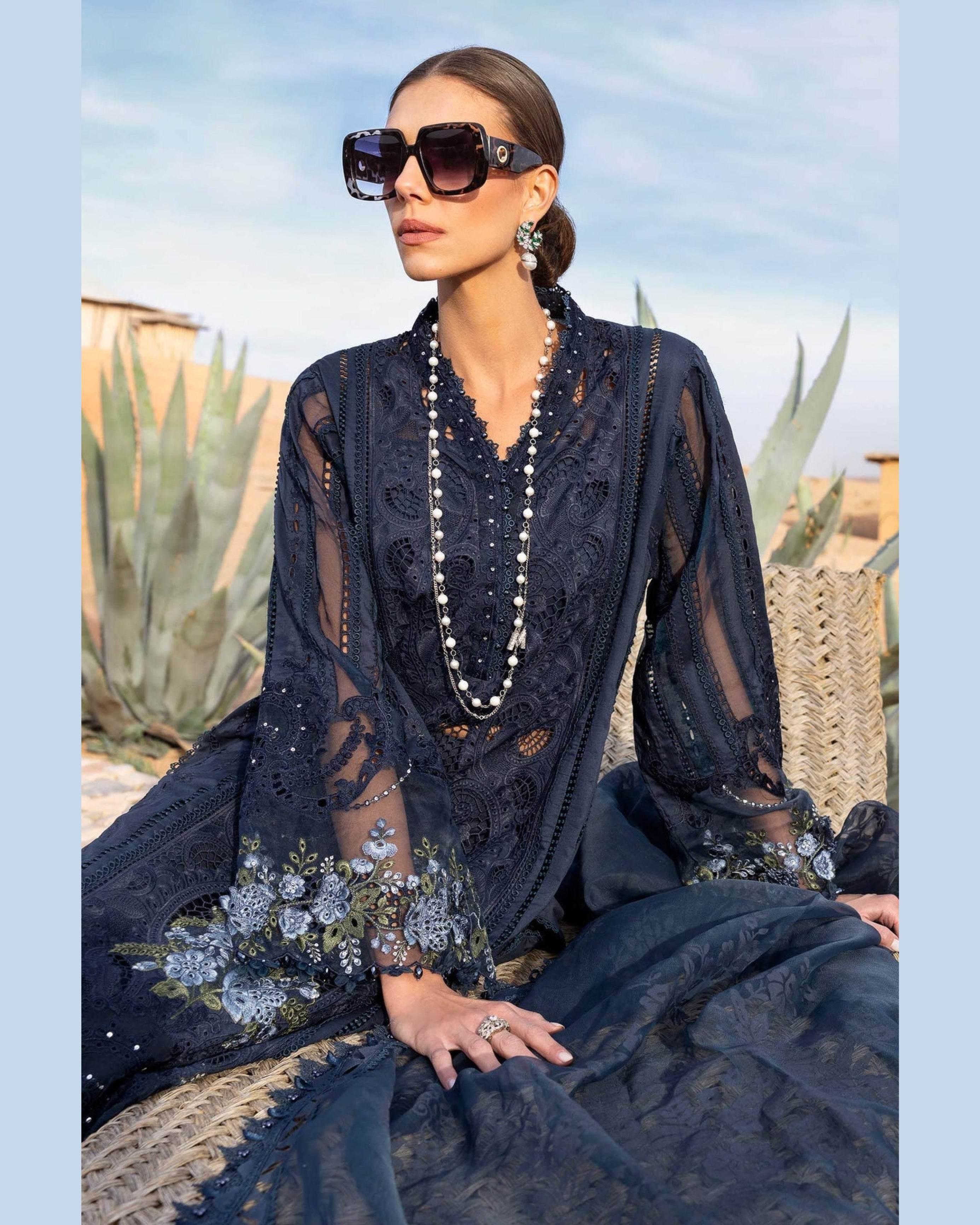 MARIA.B LAWN UNSTITCHED EMB 3PC - City Cloth House