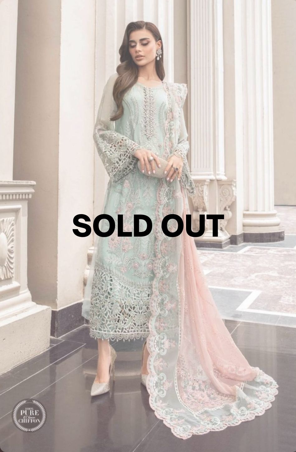 MARIA.B CHIFFON UNSTITCHED EMB SUIT