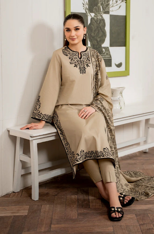 Zunairah | Emb Unstitched Dhanak 3pc