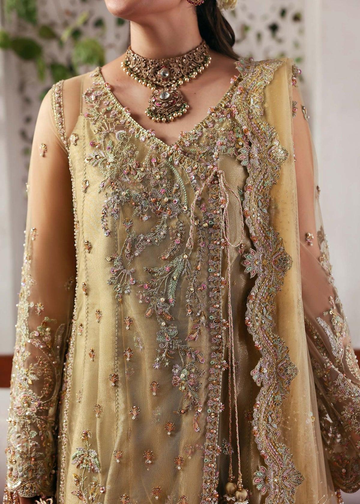 KANWAL MALIK NET UNSTITCHED EMB RUKHSAAR SUIT - City Cloth House