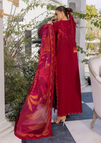 CRIMSON LAWN PREMIUM UNSTITCHED D-3A EMB 3PC
