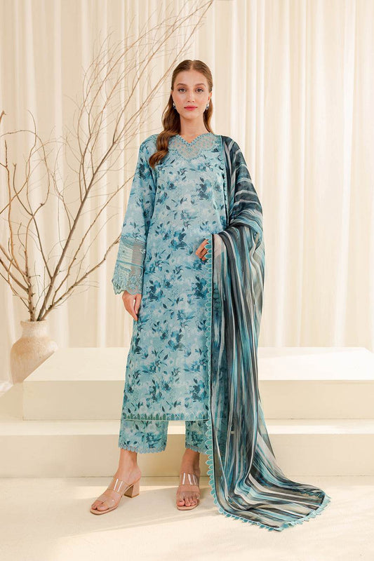 BAROQUE LAWN PRINTED UNSTICH 3PC - City Cloth House