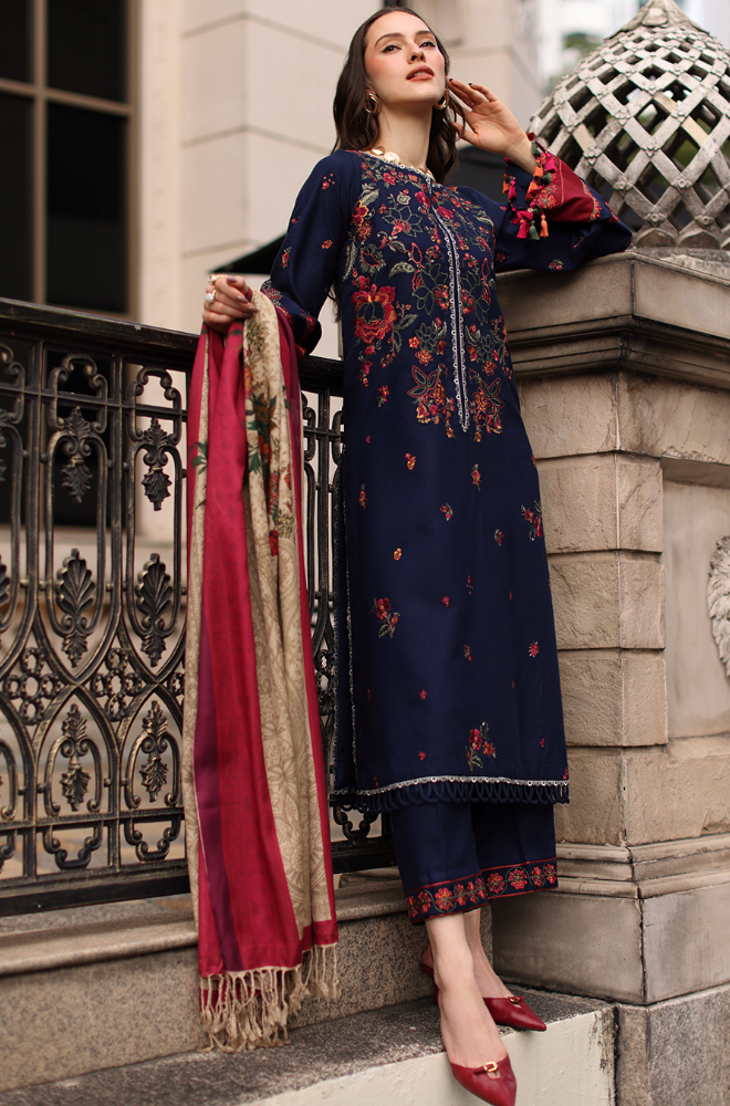 Kashida | Emb Unstitched Dhanak 3pc