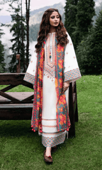 Ivory | Emb Unstitched Lawn 3pc