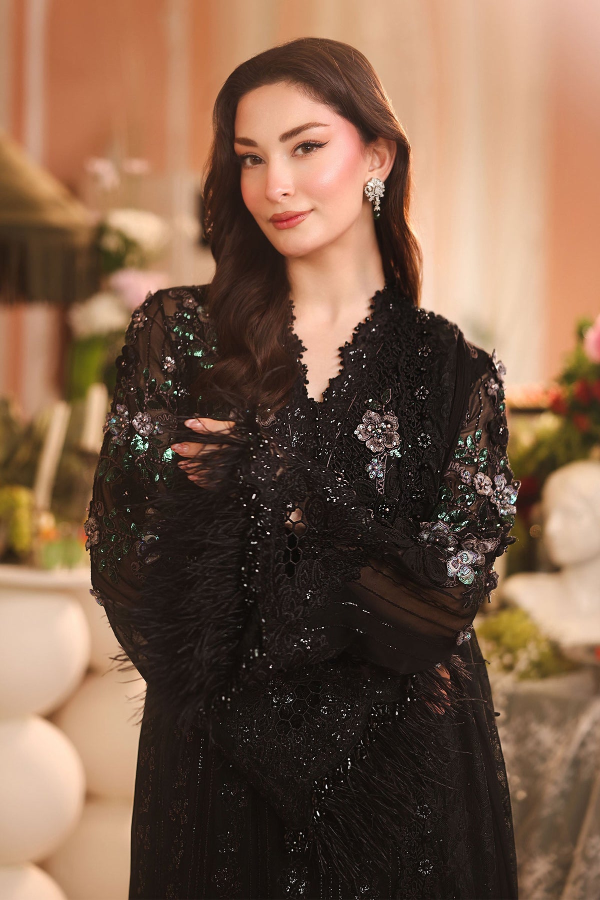 MARIA.B CHIFFON UNSTITCHED EMB D-4 SUIT