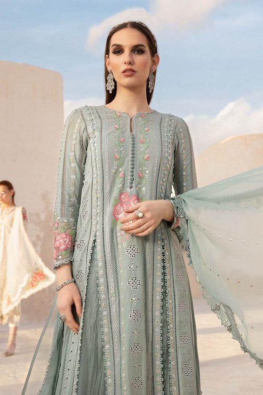 MARIA.B LAWN UNSTITCH EMB 3PC (D-2412-B) - City Cloth House