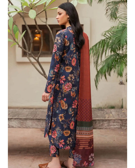 BAROQUE LAWN PRINTED UNSTICH 3PC - City Cloth House