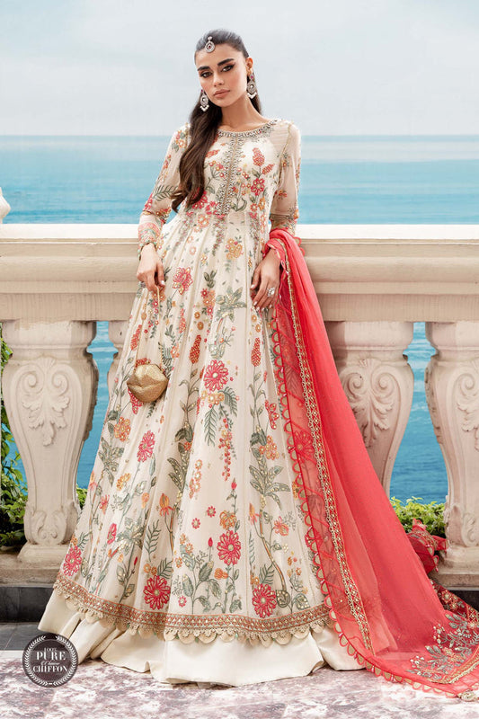 MARIA.B CHIFFON UNSTITCHED EMB MAXI