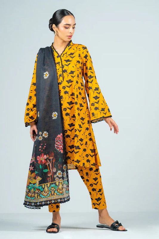 BAROQUE KHADDAR UNSTICH PRINTED 3PC