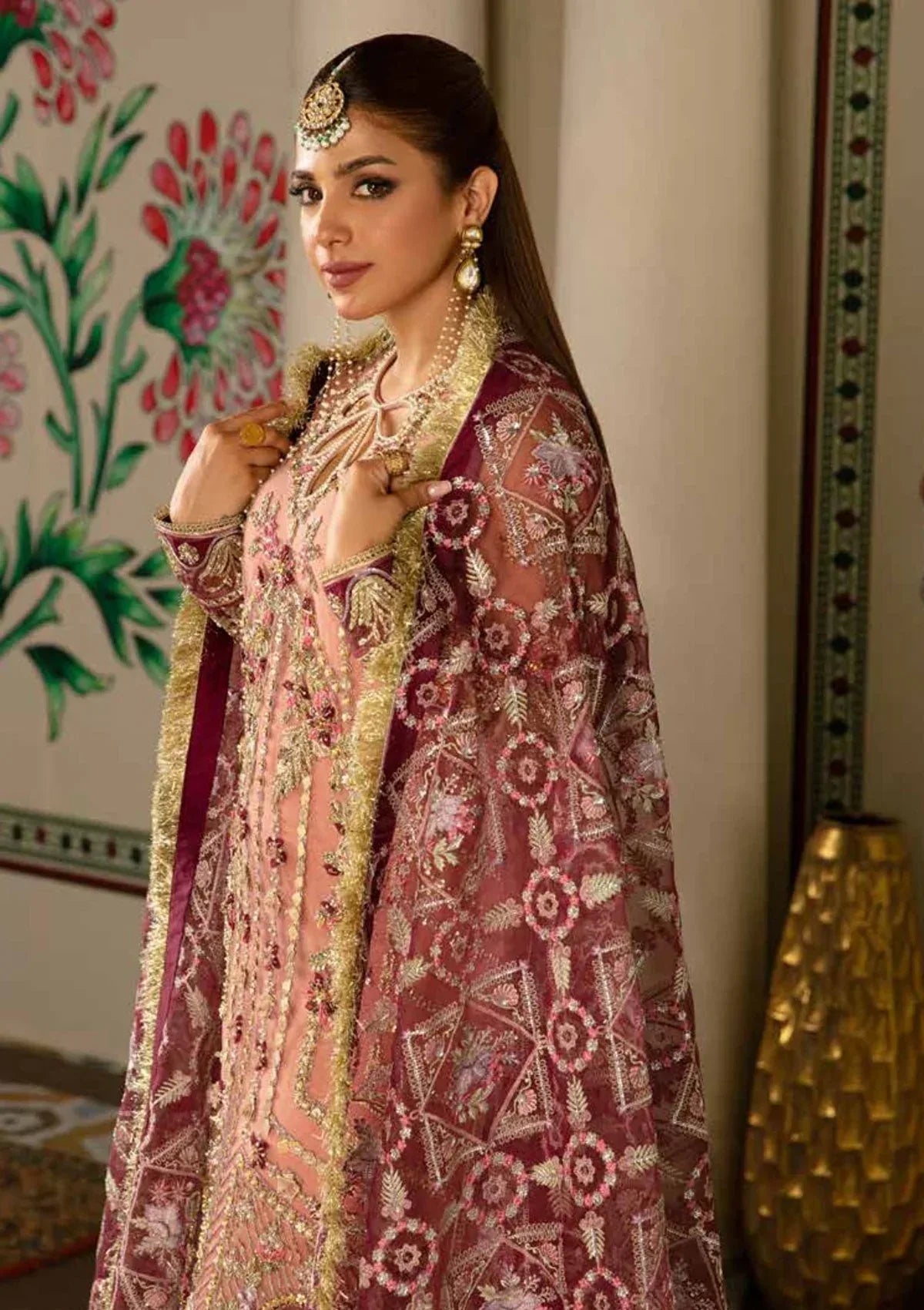 MARYAM HUSSAIN ORGANZA UNSTICH EMB SUIT - City Cloth House
