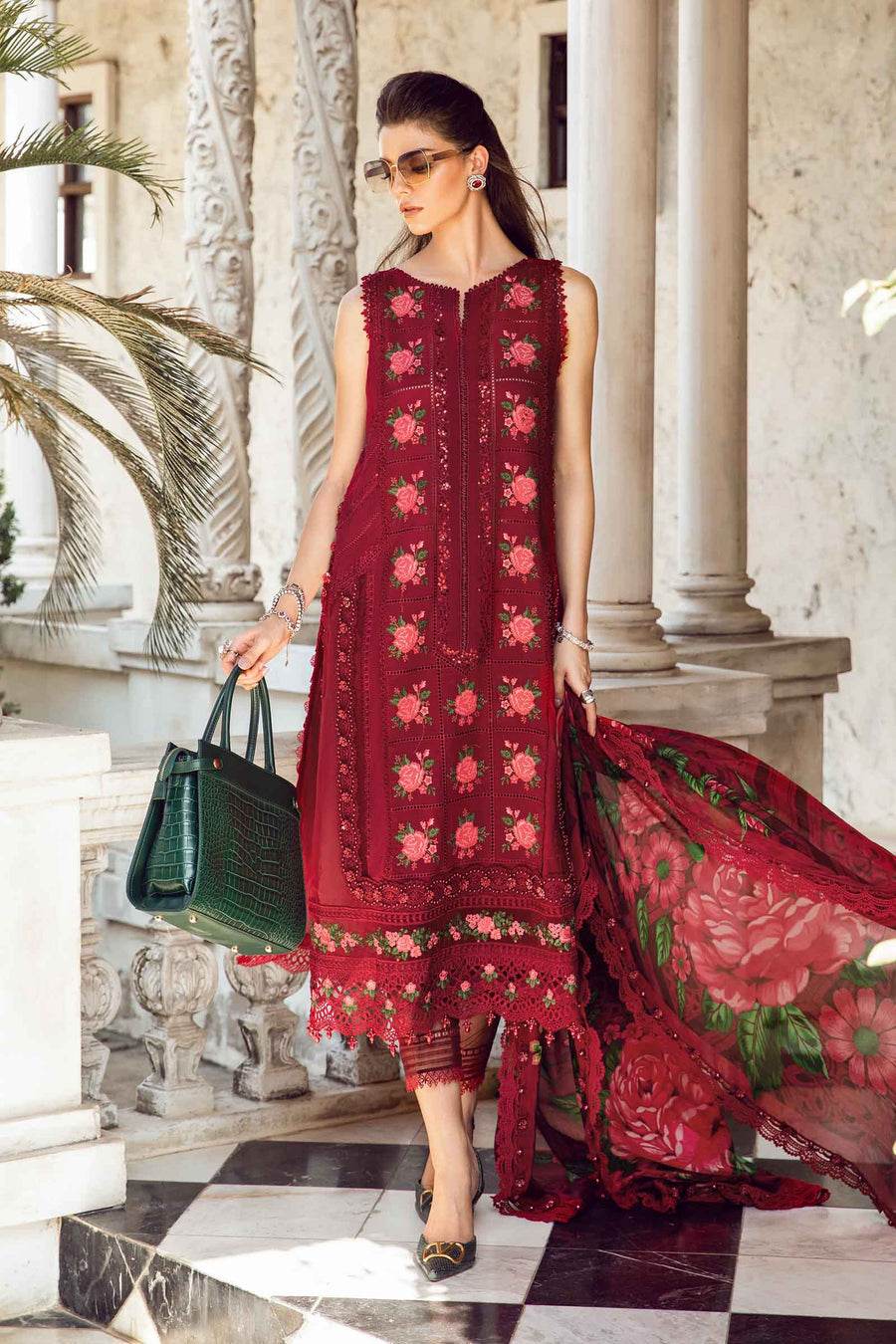 MARIA.B LAWN UNSTITCH EMB 3PC MB 24E (D-05) - City Cloth House