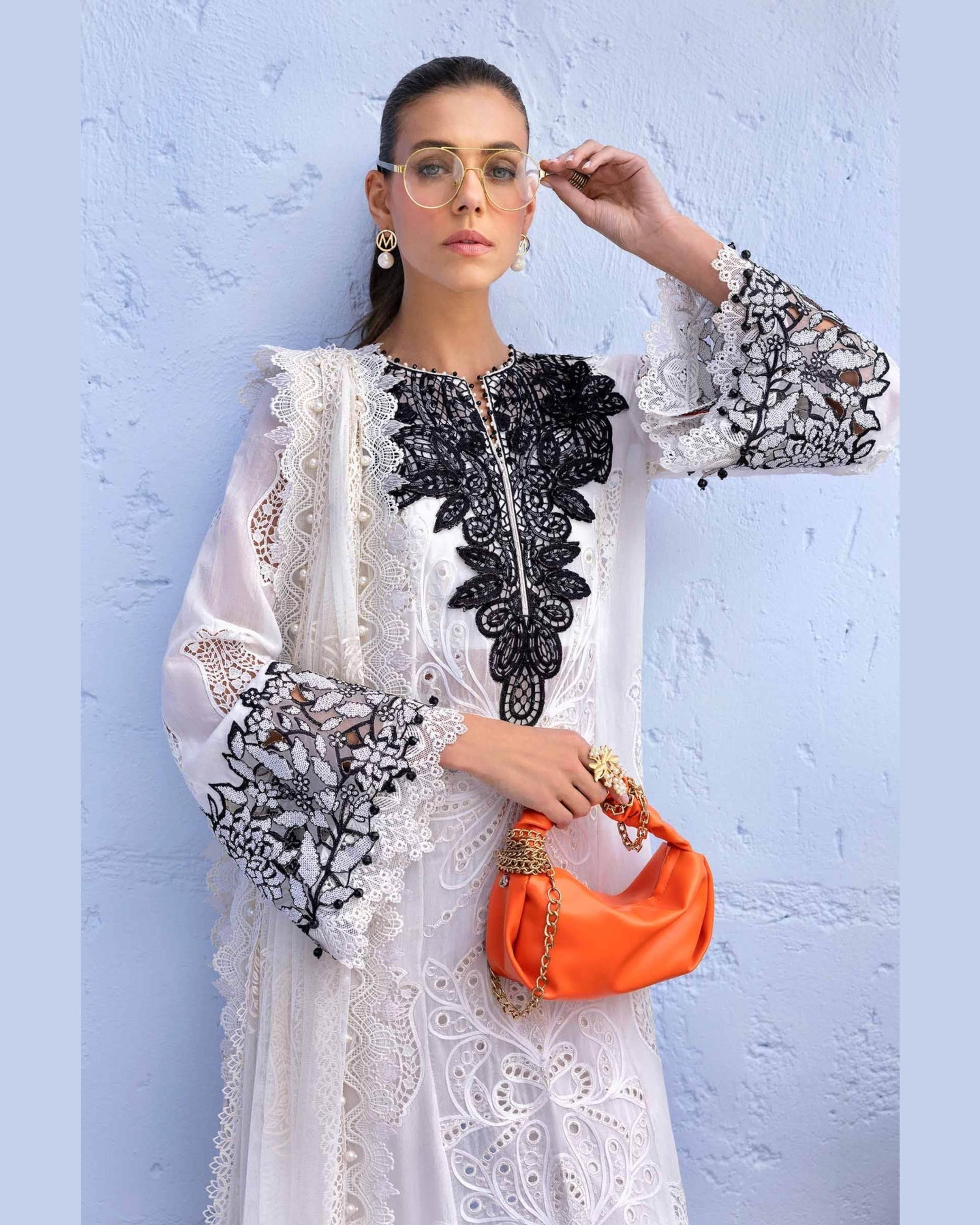 MARIA.B LAWN UNSTITCHED EMB 3PC - City Cloth House