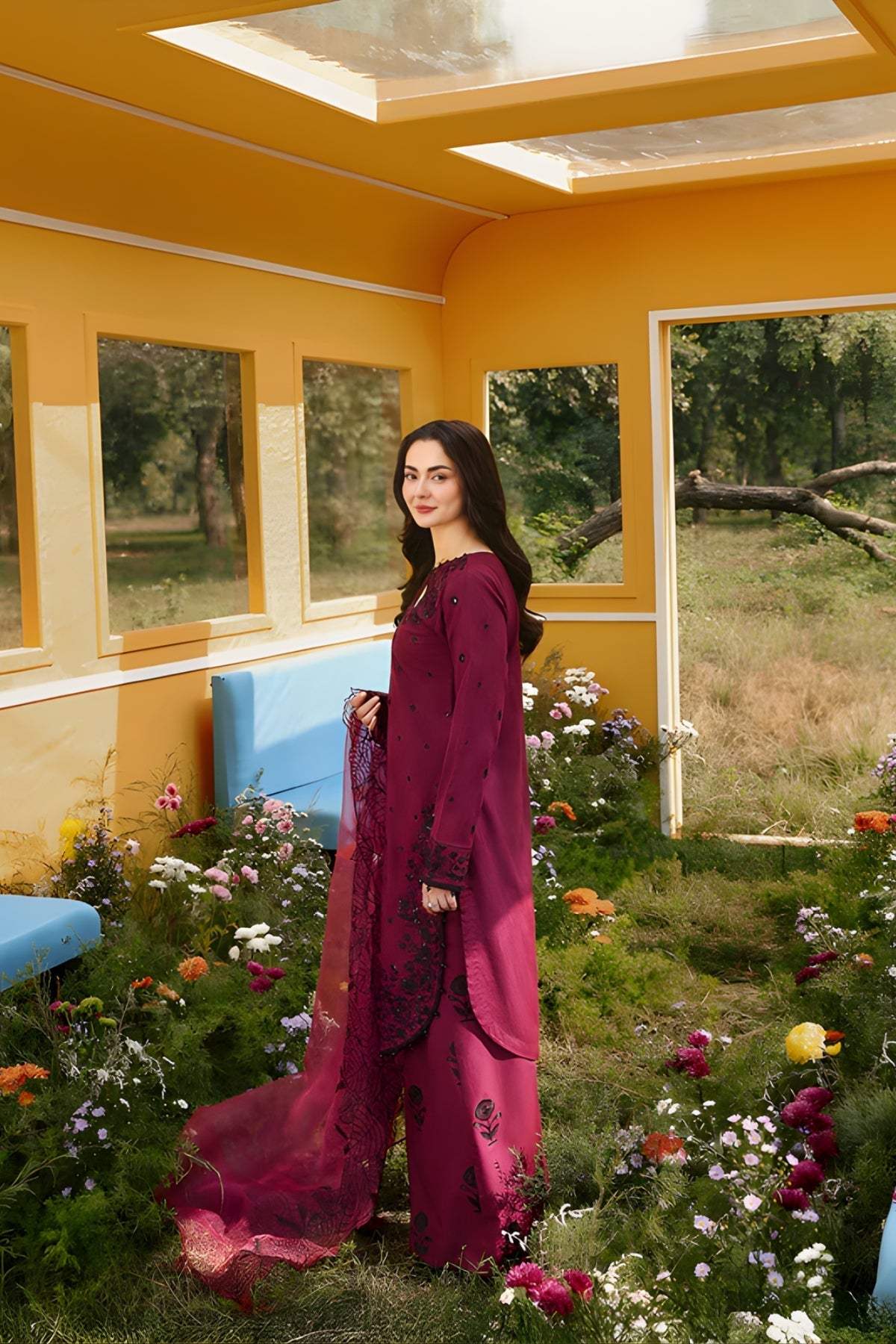 Merlot | Emb Unstitched Lawn 3pc