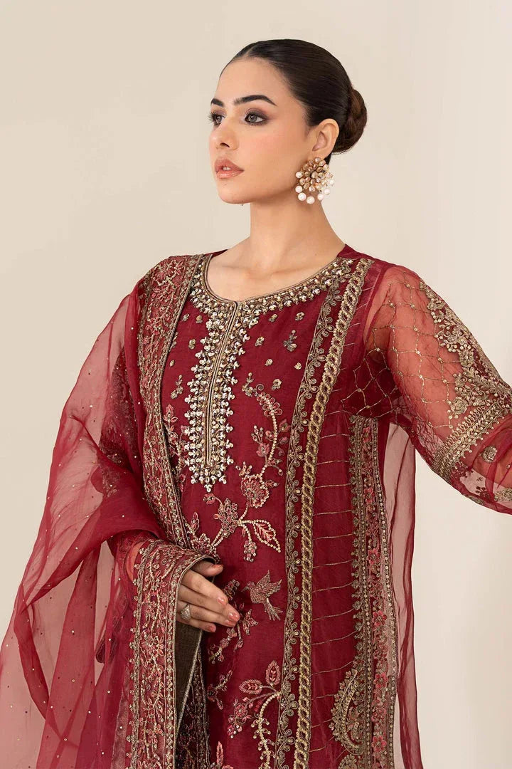 MARIA.B ORGANZA UNSTITCHED EMB SF-08 SUIT - City Cloth House