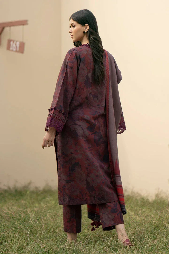 BAROQUE DHANAK PRINTED UNSTICHED 3PC - City Cloth House