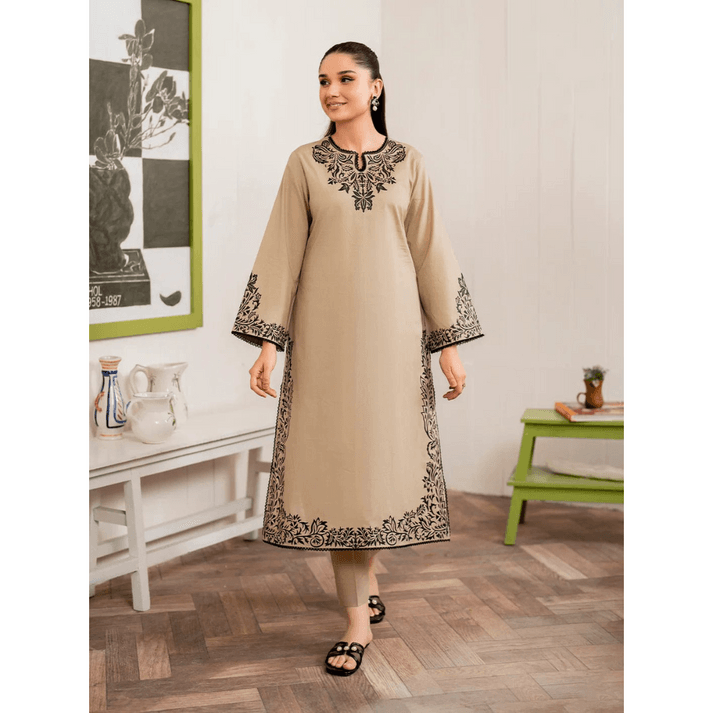 COCO BY ZARA SHAHJAHAN LINEN UNSTICH EMB 2PC - City Cloth House