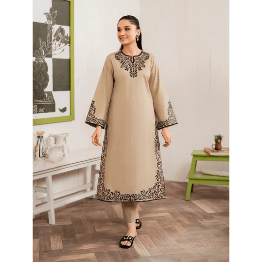 COCO BY ZARA SHAHJAHAN LINEN UNSTICH EMB 2PC - City Cloth House