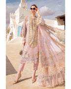 MARIA.B LAWN LUXURY UNSTITCHED EMB 3PC ROSE PINK - City Cloth House