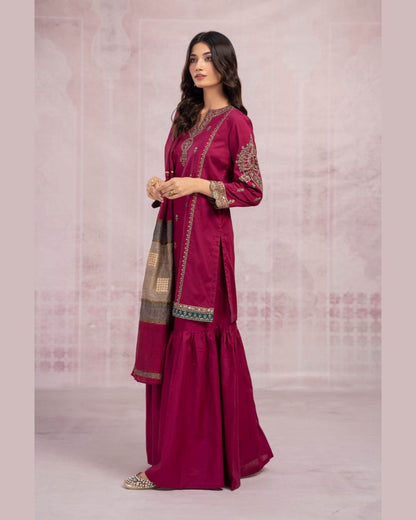 MARIA.B LAWN PREMIUM UNSTITCHED EMB 3PC - City Cloth House