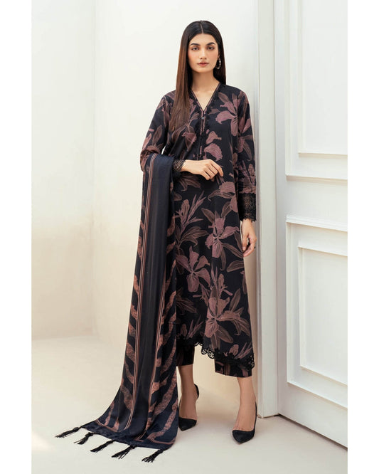 BAROQUE LAWN PRINTED UNSTICH 3PC - City Cloth House
