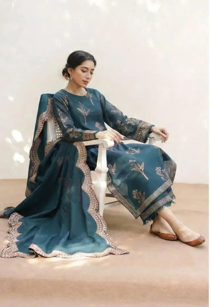 Nayyab | Emb Unstitched Dhanak 3pc