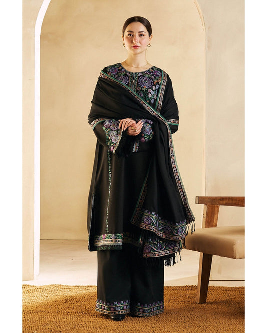 ZARA SHAHJAHAN DHANAK UNSTITCHED EMB 3PC - City Cloth House