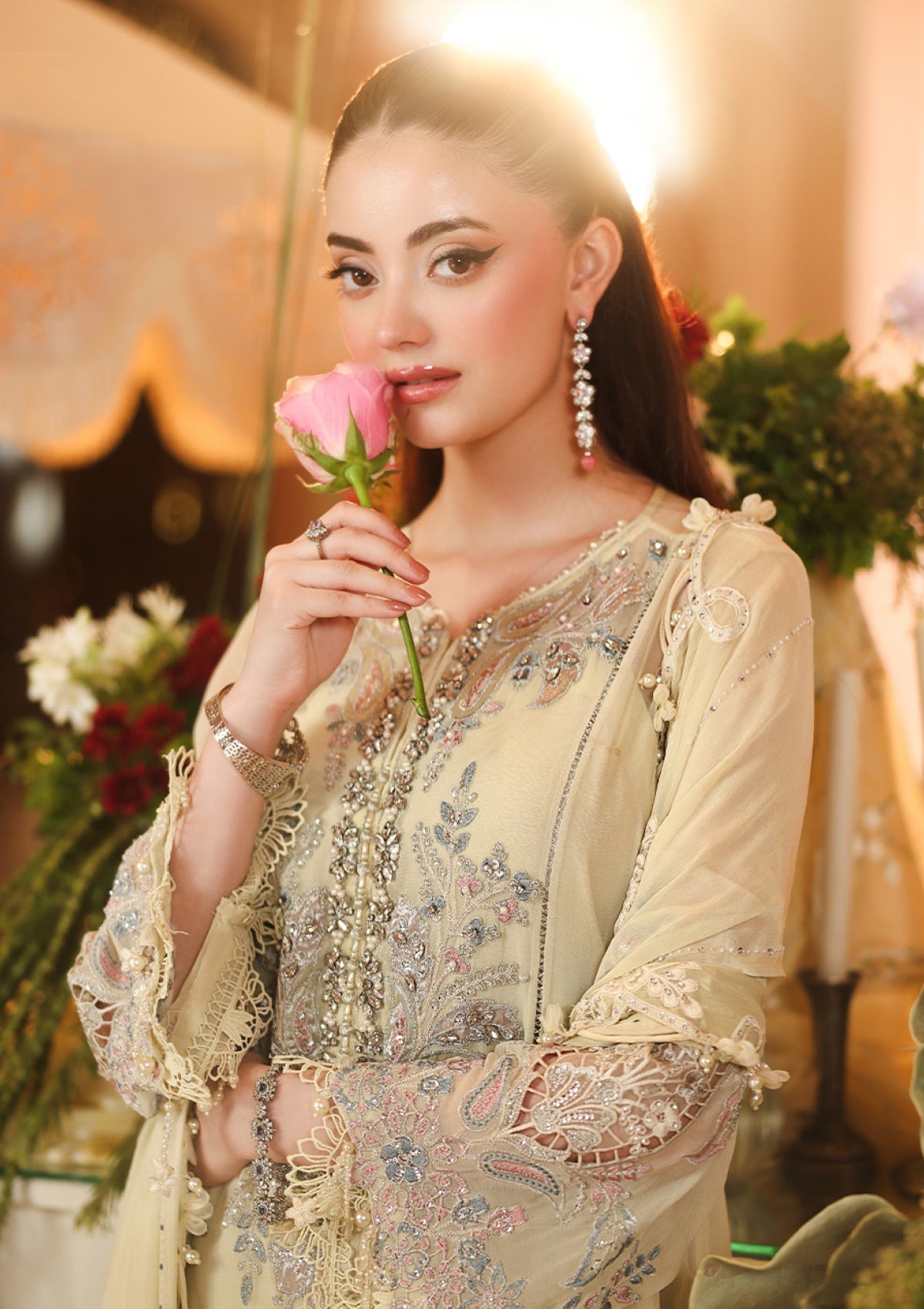 MARIA.B CHIFFON UNSTITCHED EMB D-8 SUIT