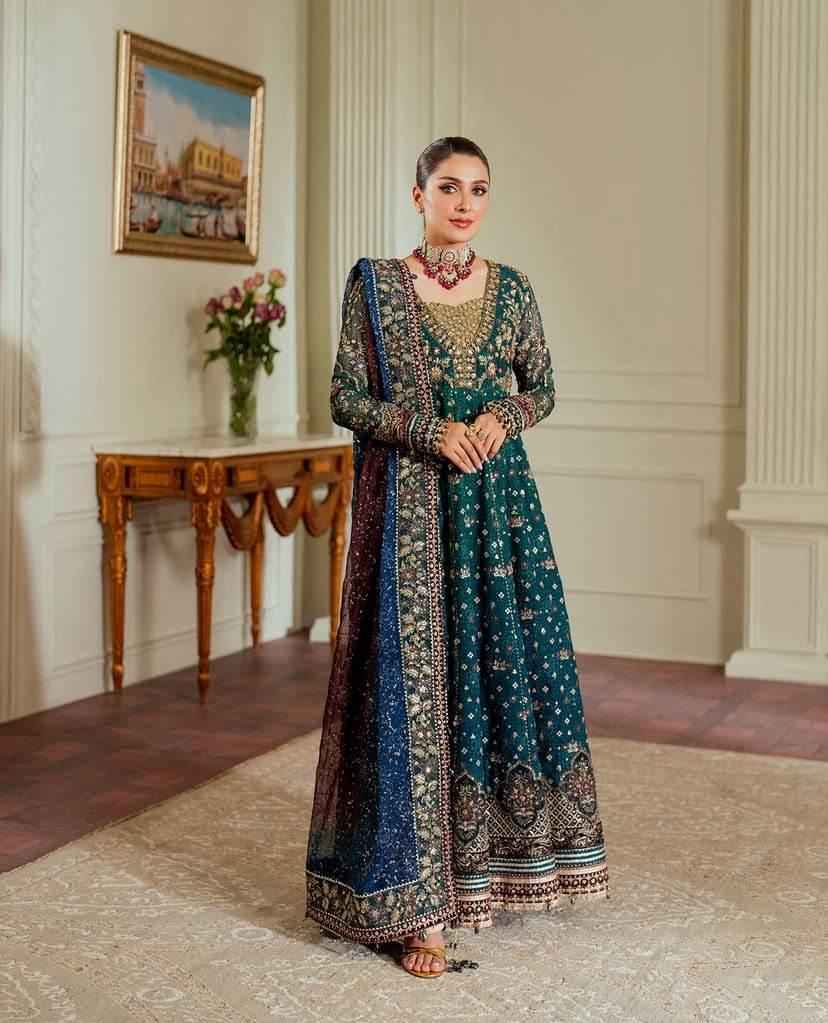 BAROQUE CHIFFON UNSTITCHED EMB SUIT - City Cloth House