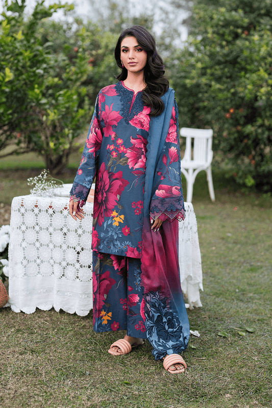 BAROQUE LAWN PRINTED UNSTICH 3PC - City Cloth House