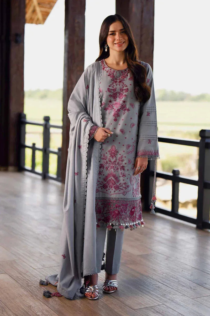 NISHAT DHANAK LUXURY UNSTITCHED EMB 3PC - City Cloth House