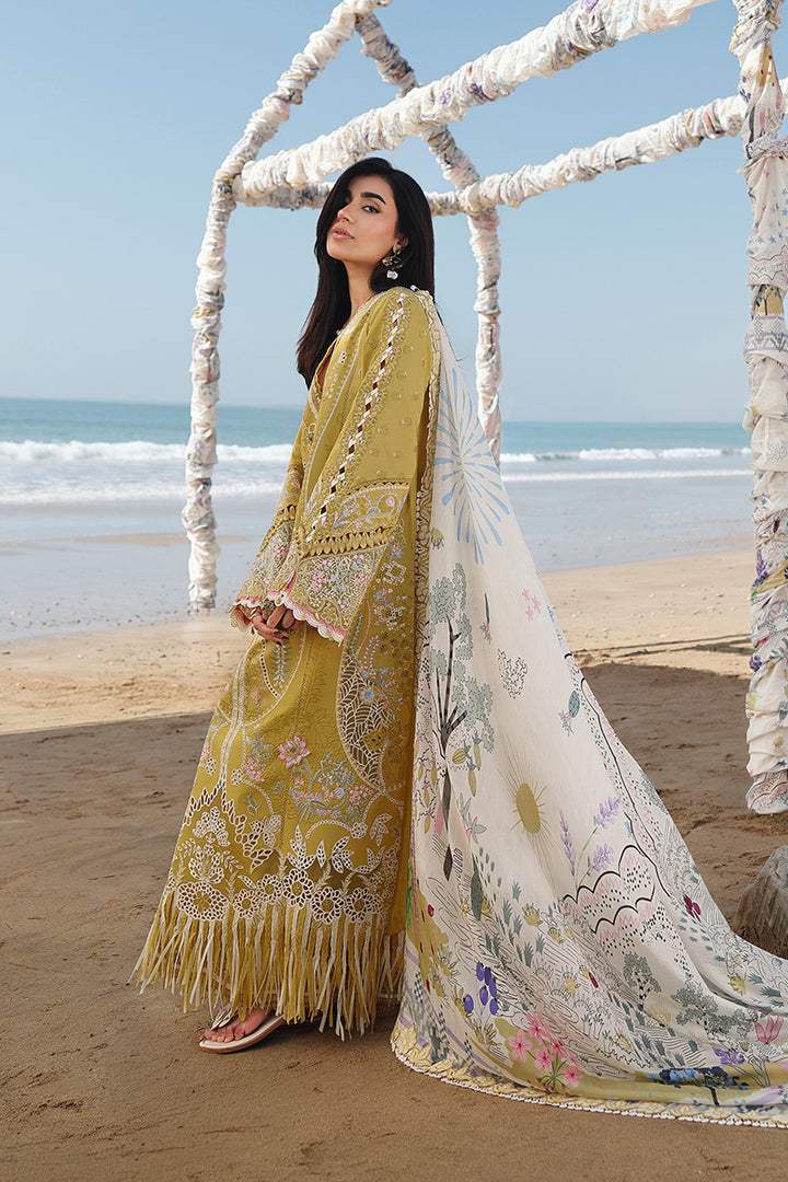 QALAMKAR LAWN PREMIUM UNSTITCHED HIRA EMB 3PC