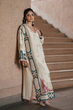 ETHNIC SILK UNSTITCHED EMB SUIT