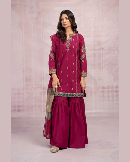MARIA.B LAWN PREMIUM UNSTITCHED EMB 3PC - City Cloth House