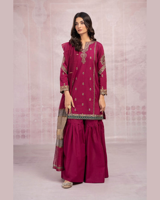 MARIA.B LAWN PREMIUM UNSTITCHED EMB 3PC - City Cloth House