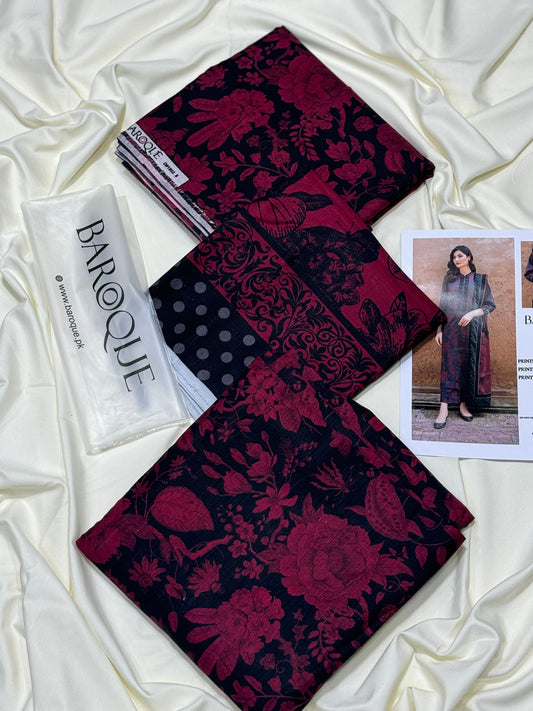 BAROQUE KHADDAR UNSTICH PRINTED 3PC
