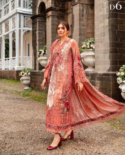 MARIA.B MARINA UNSTITCHED EMB 3PC - City Cloth House