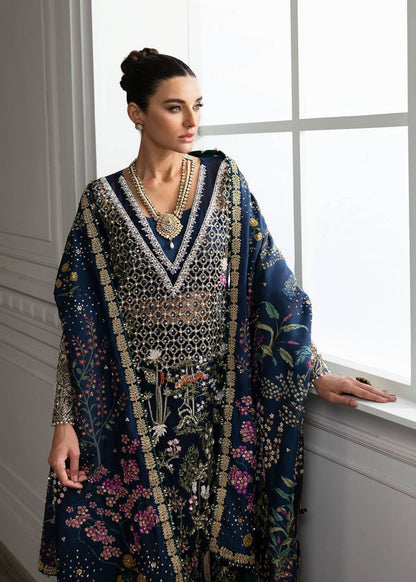CRIMSON ORGANZA UNSTITCHED EMB SUIT - City Cloth House