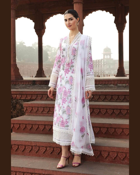 BAREEZA LINEN UNSTITCHED EMB 3PC