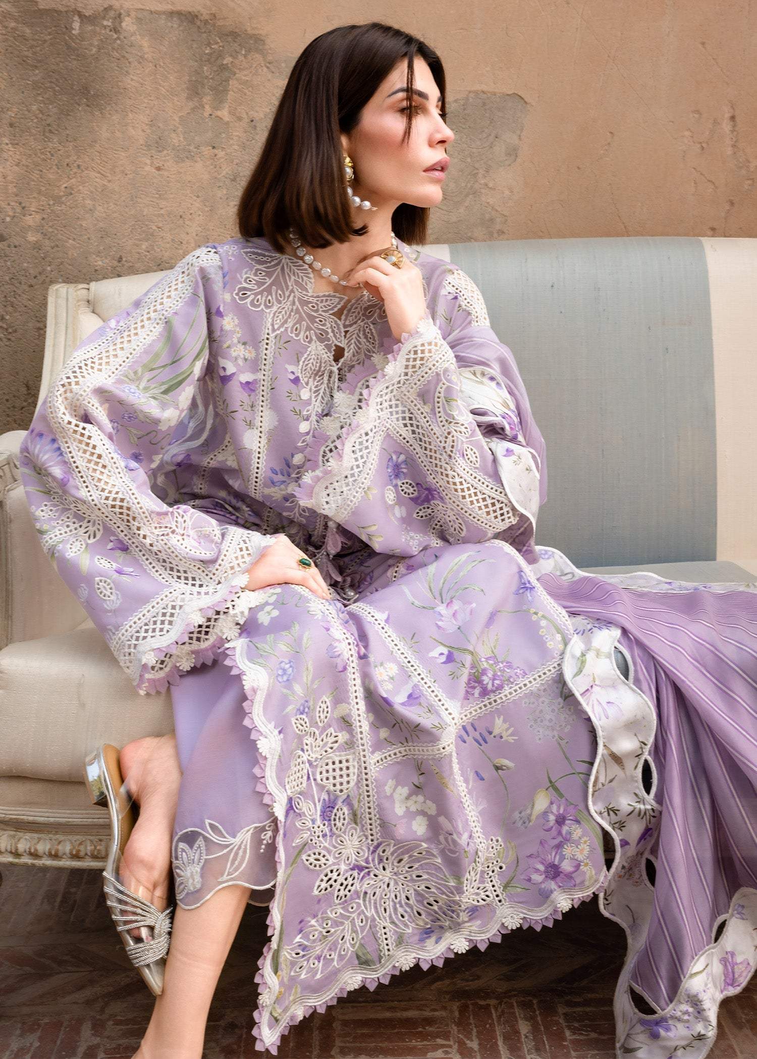 Lavender | Emb Unstitched Lawn 3pc